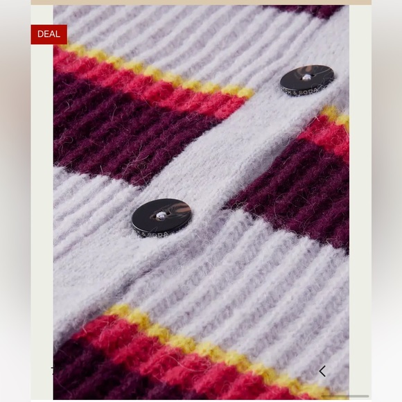 NWT Scotch & Soda V-Neck Knitted Striped Purple Cardigan‎ Sweater, Size: X-Small - Picture 6 of 13